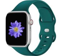 Cindgress Sport Band Compatible with Apple Watch 41mm 38mm 40mm for Women Men, Soft Silicone Strap for iWatch Wristband Series SE 10 9 8 7 6 5 4 3 2 1 S/M Emerald Green