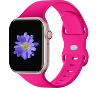 Cindgress Sport Band Compatible with Apple Watch 46mm 45mm 44mm 42mm for Women Men, Soft Silicone Strap for iWatch Wristband Series SE 10 9 8 7 6 5 4 3 2 1 M/L Hot Pink