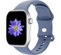 Cindgress Sport Band Compatible with Apple Watch 46mm 45mm 44mm 42mm for Women Men, Soft Silicone Strap for iWatch Wristband Series SE 10 9 8 7 6 5 4 3 2 1 S/M Blue Grey