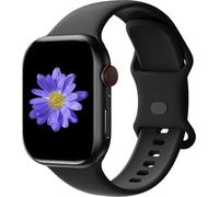 Cindgress Sport Band Compatible with Apple Watch 46mm 45mm 44mm 42mm for Women Men, Soft Silicone Strap for iWatch Wristband Series SE 10 9 8 7 6 5 4 3 2 1 M/L Black