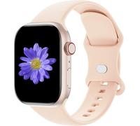 Cindgress Sportarmbänder, kompatibel mit 42 mm, 45 mm, 44 mm, Apple Watch-Armbändern für Damen und Herren, kompatibel mit weichem Silikon, Apple Watch-Serie 6, Armbänder für Damen, S/M, rosa Sand