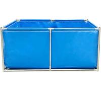 CIndoor Folding Fish Pond with Steel Frame - Durable PVC Liners, Transparent Viewing Panel, Professional Breeding Tank for Koi,Goldfish, Indoor/Outdoor Use