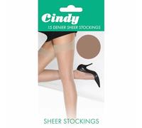 Cindy 15 Denier Sheer Stockings One Size by Cindy (Sahara)