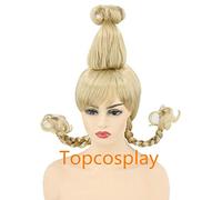 Cindy Lou Who Wig Inspired The Grinch Christmas Womens Blonde with Braids for Cosutme Fancy Dress