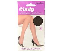 Cindy Mediumweight Support Tights 8 Factor Reinforced body and toe - Barely Black - X-Large