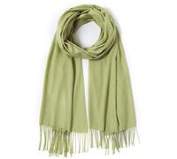 Cindy & Wendy Pashmina Shawls and Wraps Large Scarfs for Women Wedding Party Bridal Long Fashion Solid Shawl Wrap Fringes, Light Apple Green, One Size