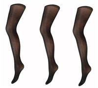 Cindy Women's Ladder Resist Tights with Panel Gusset (3 Pair Pack) (Large (42"-48" Hip), Black)