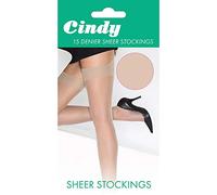 Cindy Womens/Ladies 15 Denier Sheer Stockings (1 Pair) (One Size (UK Shoe 3-8)) (Bamboo)