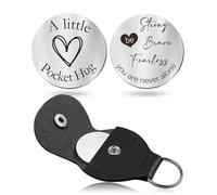 CINDYHE Pocket Hug Token keychain for Men Women Him Her, You Are Never Alone, Medium
