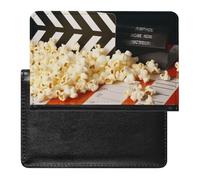 Cinema Clapboard And Popcorn Passport Holder Cover Passport Cover Protector Essentials with Credit Card Slots Slim Travel Wallet Covers Documents Organizer Protector for Man&Women