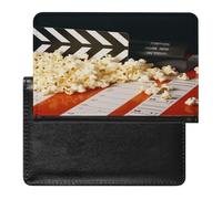 Cinema Clapboard And Popcorn Passport Holder Vaccine Card Holder Travel Document Organizer Credit Card Organizer for Women/Men