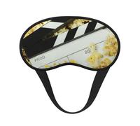 Cinema Clapboard and Popcorn Print Sleep Eye Mask Light Blocking Soft and Comfortable Night Eye Blinder for Women Men for Sleeping Travel Night Shift