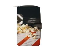 Cinema Clapboard And Popcorn Wallet Multifunctional Leather Wallets for Men Compact Long Wallet Credit Card Holder Passport Bag