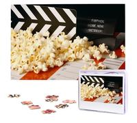 Cinema Clapboard And Popcorn Wooden Puzzles 1000 Pieces Personalized Jigsaw Puzzle For Adults Interesting Custom Photo Puzzles Gift For Holiday Birthday Wedding Anniversay