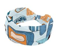 Cinema Color Seamless Pattern Headbands for Women Girls, Wide Headband, Knotted Cross Turban Head Band, Non Slip Hairband for Yoga Workout Running