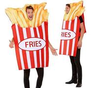 Cinema Fast Food Fancy Dress Costume Adult Mens Ladies Novelty Chips Burger Outf