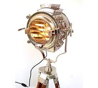 Cinema Floor Lamp, Nautical Brown Retro Style Tripod Spotlights Searchlights Wooden Tripod Floor Lamp Cinema Movie Wooden Tripod Floor lamp Searchlight Spotlight Living Room Decor