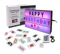 Cinema Light Box, A4 Size 16 Color Changing with 400 Letters Symbols(Black)