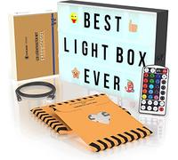 Cinema Light Box with Letters - Marquee Color Changing Light Box sign with 386 Black & Color Letters & Emoji & 2 markers- Premium Light Up Letter Board 16 Dimmable Remote-Controlled Colored (Standart)
