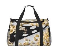 (Cinema Movie Clapboard and Popcorn) Durable Twill Travel Tote Bag Large Capacity Handheld & Crossbody Bag for Weekend Trips,Sports,and Outdoor Activities