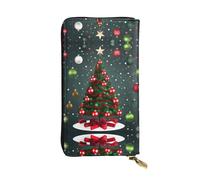 Cinema Movie Clapboard And Popcorn Leather Wallets for Women Man, Wallets Large Billfold with 12 Card Slots,Wallet Passport wallet, Christmas Tree And Ball, One Size