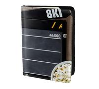 Cinema Movie Clapboard And Popcorn Print 5.5in Passport Travel Document Wallet Case Stylish Secure Men Women For Travelers, Black, One Size