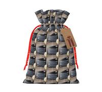 Cinema Movie Clapboard And Popcorn Print Christmas Bag Drawstring Sack For Presents Xmas Seasonal Decor Gift Party Supplies