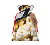 Cinema Movie Clapboard And Popcorn Print Drawstring Bags Burlap Gifts Bag With Drawstring Gift Bags For Wedding/Party/Festival/Storage