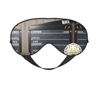 Cinema Movie Clapboard and Popcorn Print Soft Eye Mask â€“ Comfortable Sleep, Elastic Nighttime Shade, Eye Covers for Travel, Meditation