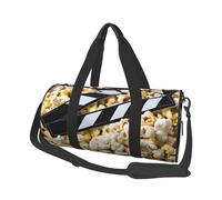 Cinema Movie Clapboard and Popcorn Print Travel Duffel Bag, Foldable Gym Bag Overnight Weekend Bags for Women, Large Holdall Bag Cabin Bag for Sports and Travel
