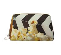 Cinema Movie Clapboard and Popcorn Printed Cosmetic Bags for Women Mom, Large PVC Leather Travel Makeup Bag Cute Gifts Toiletry Bag with Zipper