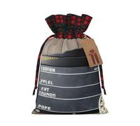 Cinema Movie Clapboard And Popcorn Printed Reusable Gift Bags - Christmas Drawstring Pouches for Xmas, Birthday, Wedding, Holidays