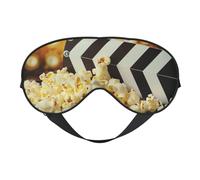 Cinema Movie Clapboard and Popcorn Printing Sleep Mask for Women Men Double-Sided Print Soft Silk Eye Masks Eye Sleep Shade Cover