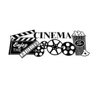 Cinema Movie Wall Sticker Decorative Wall Decal Creative PVC Material Easy to Remove No Sticky Residue for Plastic Closets