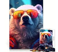 Cinematic Cool Polar Bear Teenager Jigsaw Puzzles 1000 Pieces Logic Play Neat Thick Family Enjoyable Furniture Decor (50x75cm)