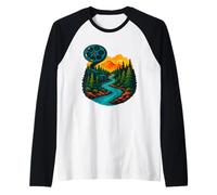 Cinematic River Journey Design Raglan Baseball Tee