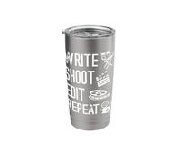 Cinematography Write Shoot Edit Repeat Filmmaking Filmmaker Stainless Steel Insulated Tumbler