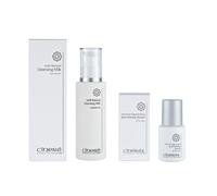 Cinere Anti-Ageing Skincare Bundle - 2-Step Hydrating & Firming Duo | Vegan | Anti-Wrinkle Serum with Peptides & Hyaluronic Acid 30ml + Natural Cleansing Milk 150ml | Smooths, Hydrates & Brightens