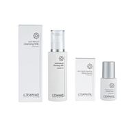 Cinere Anti-Aging Skincare Bundle | Lifting Face Serum 30ml with Vitamin C & Peptides + Natural Cleansing Milk 150ml | Anti-Wrinkle, Skin Tightening & Hydrating Makeup Remover for Combination Skin