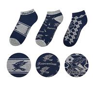Cinereplicas Harry Potter - Ravenclaw Ankle Socks (Set of 3) - Officially Licensed, blue, One size