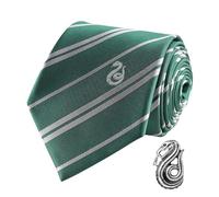 Cinereplicas - Harry Potter - Tie with pin - Deluxe Edition - Officially licensed - Slytherin - Standard size - 100% microfiber - Delivered in a gift box - Green & Grey