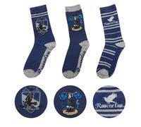 Cinereplicas - Harry Potter - Unisex's 3-Pack - Hogwarts Houses Patterned Socks - Ravenclaw - Shoe 6 to 12…