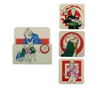 Cinereplicas Sakamoto Days - Set of 4 Legendary Hitman Coasters - 9.5 cm Diameter - Cork & Paper - Officially Licensed