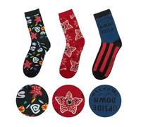 Cinereplicas Stranger Things - Set of 3 Pairs of Officially Licensed, Unisex-Adults, One Size, Multicolour, Tube Socks - Stranger Things Fans, Adults
