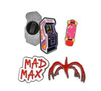 Cinereplicas Stranger Things - Set of 4 Pins Stranger Things - 3 cm - Licence Officielle, Acrylic