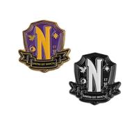 Cinereplicas Wednesday - Nevermore Academy Pin - 2.5 x 2.5 x 0.2 cm - Official Lyncia