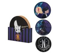 Cinerepliche Mercoledi - Set of 4 Coasters Diameter 9.5 cm - Officially Licensed