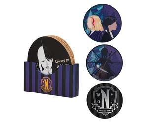 Cinerepliche Mercoledi - Set of 4 Coasters Diameter 9.5 cm - Officially Licensed