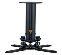 cinesleek Projector Ceiling Mount, 11-18in Height, 55lbs Max, Black, LC2845 | Adjustable Height, fits 1-4 hole, 360° rotation, ±10° tilt, knob fine tuning, heavy duty aluminum alloy Universal bracket