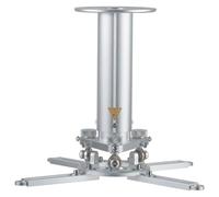 cinesleek Projector Ceiling Mount, 11-18in Height, 55lbs Max, Silver LC2845 | Adjustable height, fits 1-4 hole, 360° rotation, ±10° tilt, knob fine tuning, heavy duty aluminum alloy Universal bracket